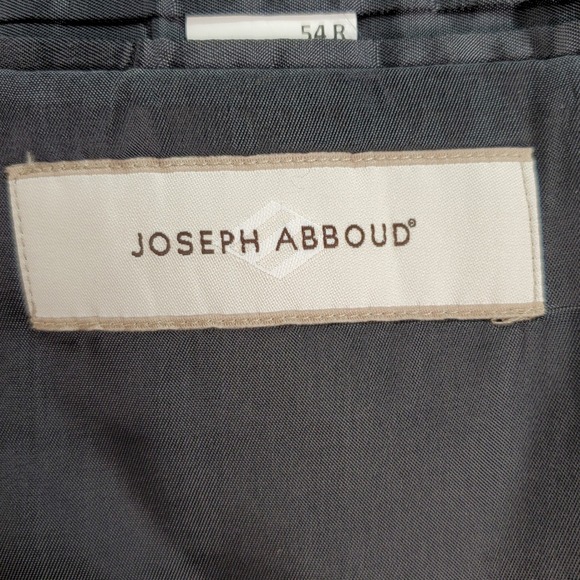 Joseph Abboud Blazer Mens 54R Navy Blue 100% Wool Windowpane Suit Jacket Coat - Picture 4 of 11